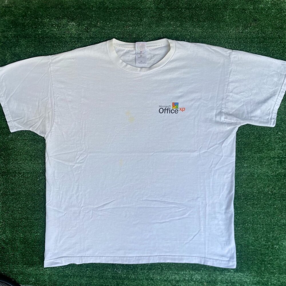 Vintage Y2K Microsoft Office XP Shirt Computer Tech Logo Tee